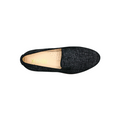 leather slip-on shoe in black denim