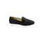 Women’s Leather Slip-On Shoes in black denim