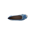 Women’s Brunella Flat Shoes with Bow in floral blue and white color