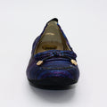 women's blue ballet flat shoes