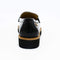 Black patent leather loafers with tassels for women