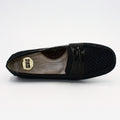 Black penny loafer shoes