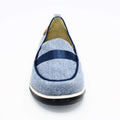 Blue denim slip on shoes for women