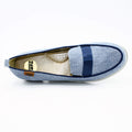Blue denim slip on shoes
