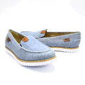 Blue denim loafer shoes