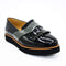 black leather loafer for women