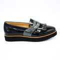 black leather loafer for women