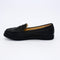 Comfortable ladies black leather loafer