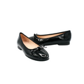 Flat Shoes with Bow in black patent color