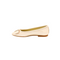 gold color Leather Flats with Bow 