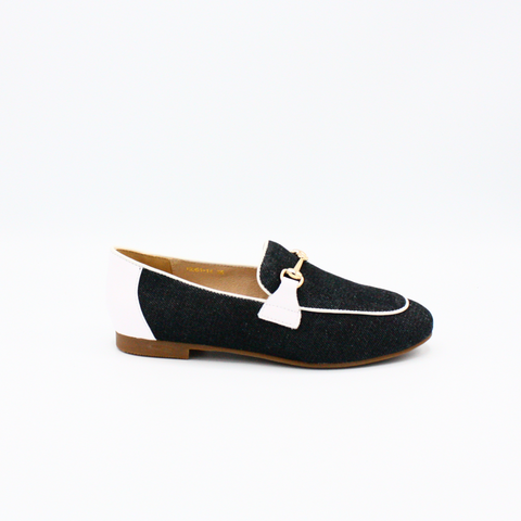 loafer with gold buckle