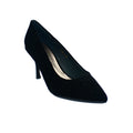  Women black patent leather block heel pumps