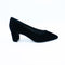 Black Patent pointed toe block heel pumps
