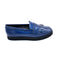 blue patent women's penny loafer