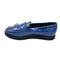 Camila kiltie fringe Loafer in blue patent color