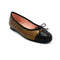 Round toe flats for women in golden and black color