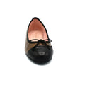 Womens bronze round toe flats with bow