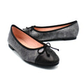 Women's pewter round toe flats shoes