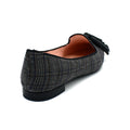 Women Gray point toe flats with knotted bow