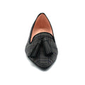 front image of Women Gray point toe flats with bow