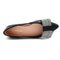 black leather point toe flats