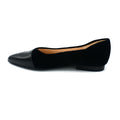 black patent pointed toe flats for women