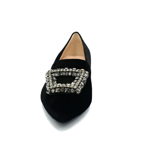 women's flat shoes with buckle on top