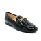 Black patent ladies flat leather loafers
