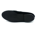 Black velvet ladies flat leather loafers