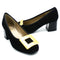 Womens block heel pumps in black