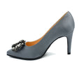   Gray high heels shoes 