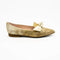 Gold  leather flats with bow