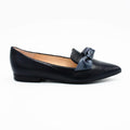 leather flats with bow