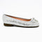 Silver round toe ballet flats