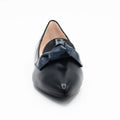 Women leather flats with bow