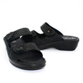 Nubuck Leather Slide Sandals