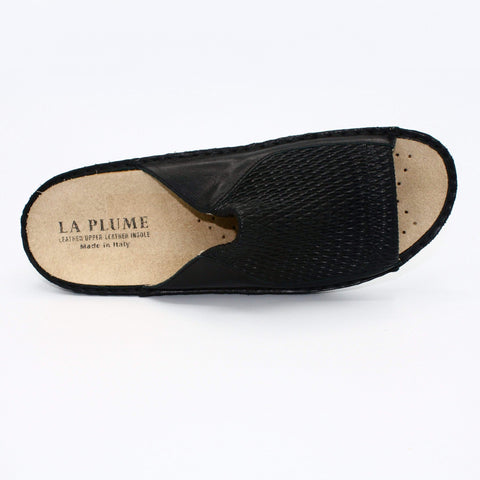 Black la plume stretch sandals