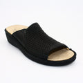  Black la plume stretch sandals
